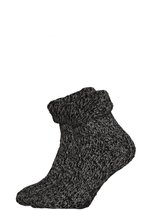 Homepads huissokken wol - zwart melange -  Maat: 43-46