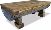 Salontafel Bruin Antiek (Incl dienblad) Gerecycled Hout - woonkamer tafel - decoratie tafel - salon tafel - wandtafel - Koffietafel