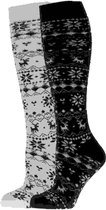 Chaussettes de sports d'hiver Falcon - Taille 39-42 - Femme - noir / blanc