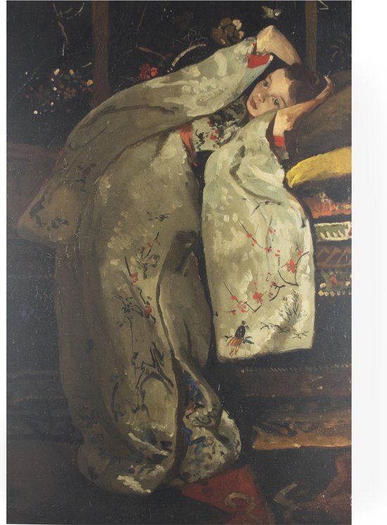 Art for the Home | Meisje in Witte Kimono - Canvas - 100x70 cm