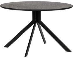 WOOOD Bruno Eettafel Rond - Mdf - Zwart - 75xØ120