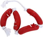 Latex toy sausages on rope 72cm, brown