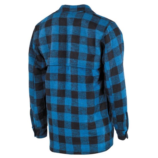 Blouse de bûcheron canadien, flanelle de qualité outdoor lourde, bleu / noir, à carreaux - TAILLE XXXL