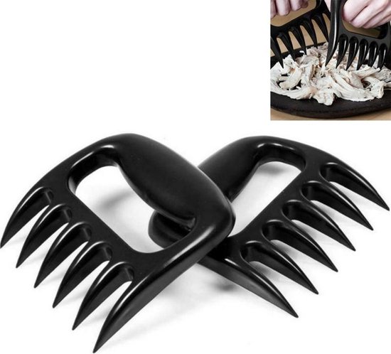 Foto: 2 pc s bear claw vormige barbecue vork kip geraspte hand anti slip creatieve keuken vork klauw vlees klauw splitter