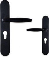 Sofia deurklink op schild - profielcilinder 55mm - mat zwart - complete set