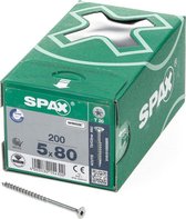SPAX 191010500805 Universele schroef, Verzonken kop, 5 x 80, Deeldraad, T-STAR plus TX20 - WIROX - 200 stuks