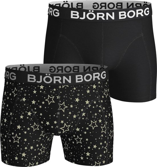 Bjorn Borg - Heren 2-Pack Sammy Graphic Star Boxershorts Zwart Wit - M |  bol.com