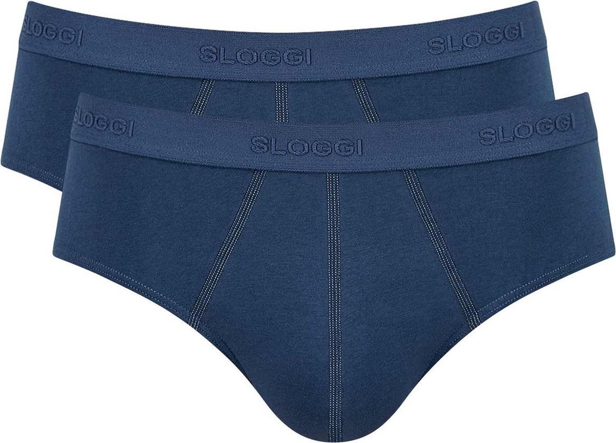 Sloggi Men 24/7 Midi - heren slips (2-pack) - blauw - Maat: M