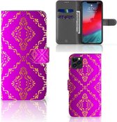 Geschikt voor iPhone 11 Pro Max Wallet Case Barok Roze