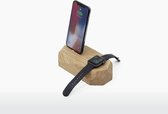Oakywood Combi Dock - Massief Walnoot Hout - compatible met Apple iPhone en Apple Watch (Lightning)