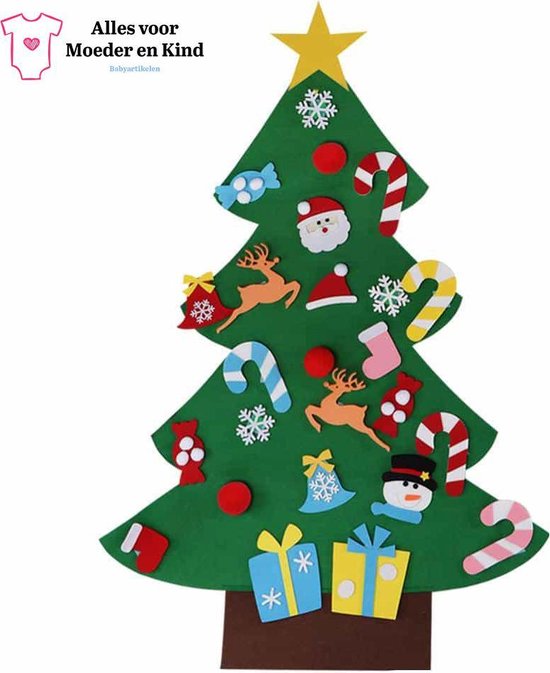Vilten kerstboom inclusief versiering/klittenband speelgoed