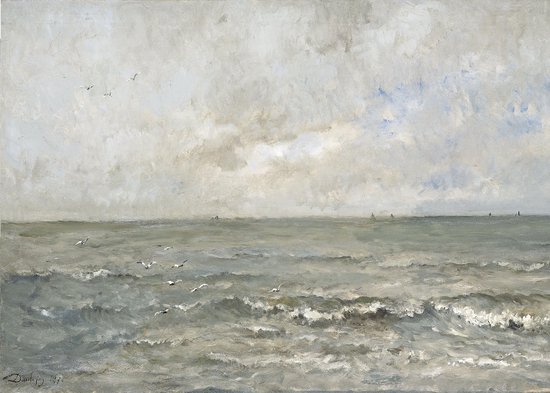 verfrommeld vals dak Poster Zeegezicht - Schilderij van Charles-François Daubigny - Large 50x70  -... | bol.com