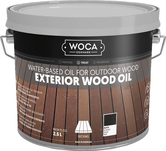 WOCA Exterior Wood Oil ZWART - 2,5 liter