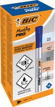 VILTSTIFT BIC PRO 1.1MM ROND PERMANENT BLAUW PAK VAN 12