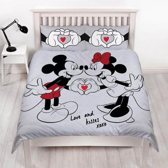 Omgekeerd attent Charles Keasing Mickey & Minnie Mouse Tweepersoons Dekbedovertrek Love | bol.com