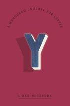 A Monogram Journal for Letter Y Lined Notebook