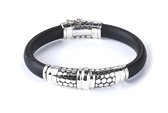 YANVAN armband rubber met zilver - YVBR 3479-7