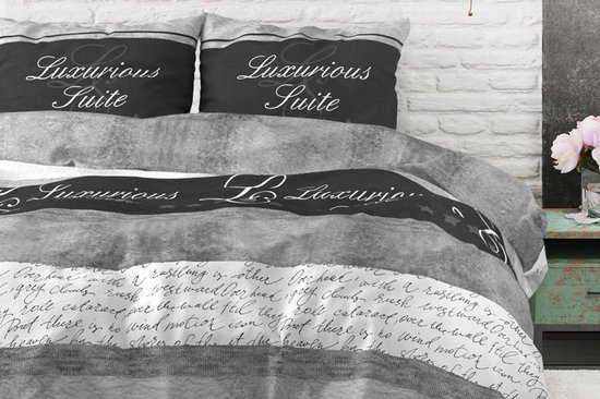 Sleeptime Hotel Suite - Dekbedovertrekset - Lits-Jumeaux - 240x200/220 + 2 kussenslopen 60x70 - Antraciet