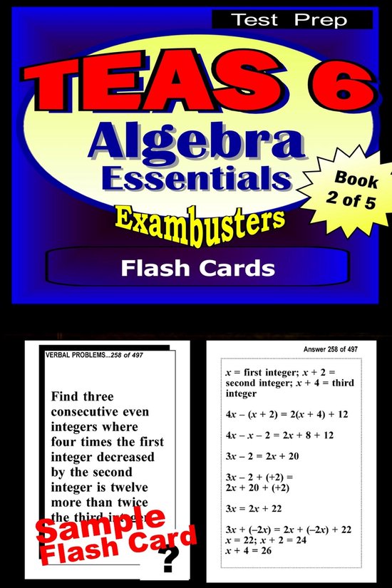 Exambusters TEAS 6 2 - TEAS 6 Test Prep Algebra Review--Exam ... - cover