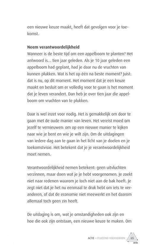 Pagina 65 met tekst over het nemen van verantwoordelijkheid voor verandering.