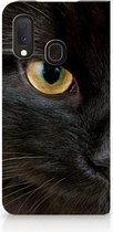 Book Case Geschikt voor Samsung Galaxy A20e Hoesje maken Zwarte Kat