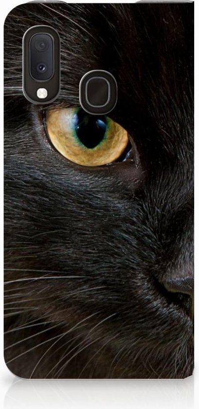 Grijpen Ongrijpbaar schuintrekken Book Case Samsung Galaxy A20e Hoesje maken Zwarte Kat | bol.com