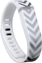 Dutch Line - TPU armband voor Fitbit Flex - Kleur - Zilver-Wit, Maat - L