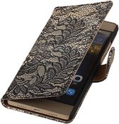 Lace Bookstyle Hoesje - Wallet Case Telefoonhoesjes - Geschikt voor LG G4c ( Mini ) Zwart