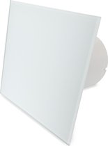 Ventilatieshop badkamer/toilet ventilator - trekkoord - Ø125mm - vlak glas - mat wit