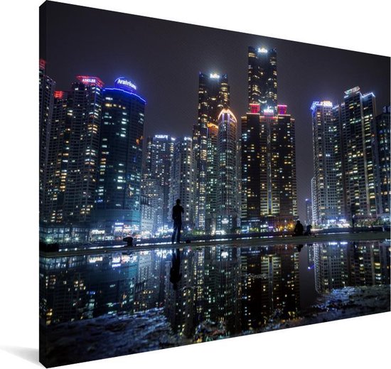 Skyline de la ville sud-coréenne de Busan Toile 90x60 cm - Tirage photo sur toile (Décoration murale salon / chambre) / Villes asiatiques Peintures sur toile