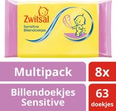 Zwitsal Billendoekjes Sensitive - 8 x 63 stuks - Baby - Voordeelverpakking