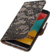 Mobieletelefoonhoesje.nl - Samsung Galaxy A3 (2016) Hoesje Bloem Bookstyle Zwart