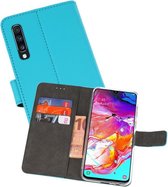 Booktype Telefoonhoesjes - Bookcase Hoesje - Wallet Case -  Geschikt voor Samsung Galaxy A70 - Blauw