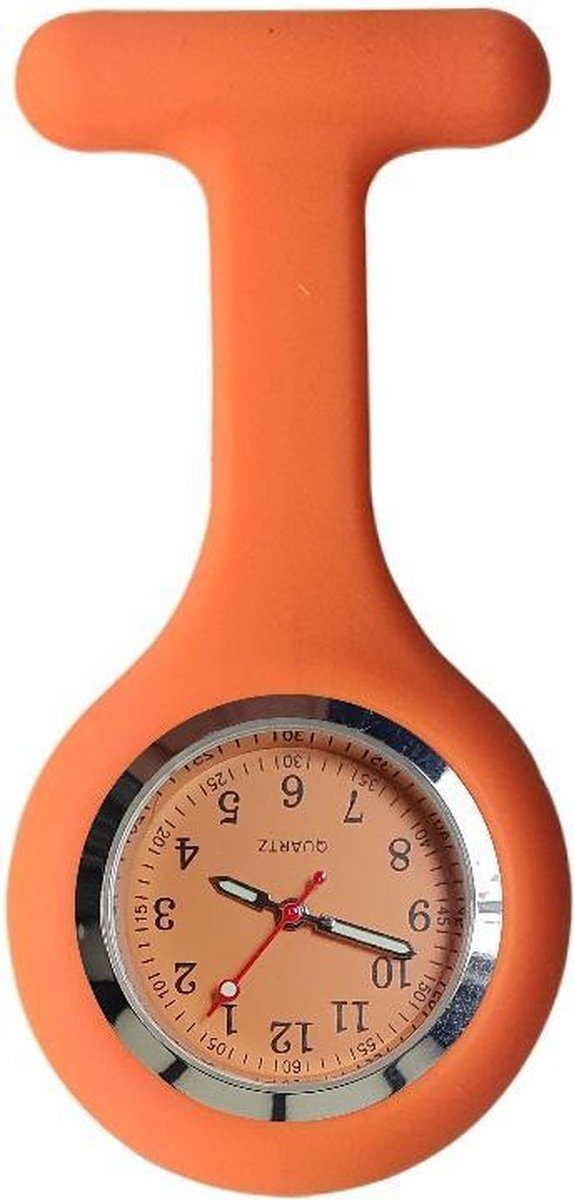 Fako® - Verpleegstershorloge - Zusterhorloge - Verpleegster Horloge - Siliconen Deluxe - Oranje
