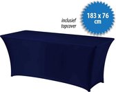 Cover Up Tafelrok Stretch - 183x76cm - Incl. Topcover - Donkerblauw