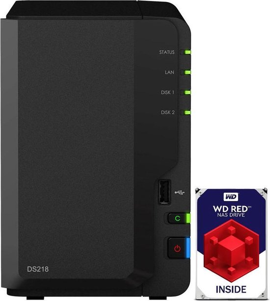 Synology DS218 - NAS - ROUGE 4 To 2x 2 To | bol