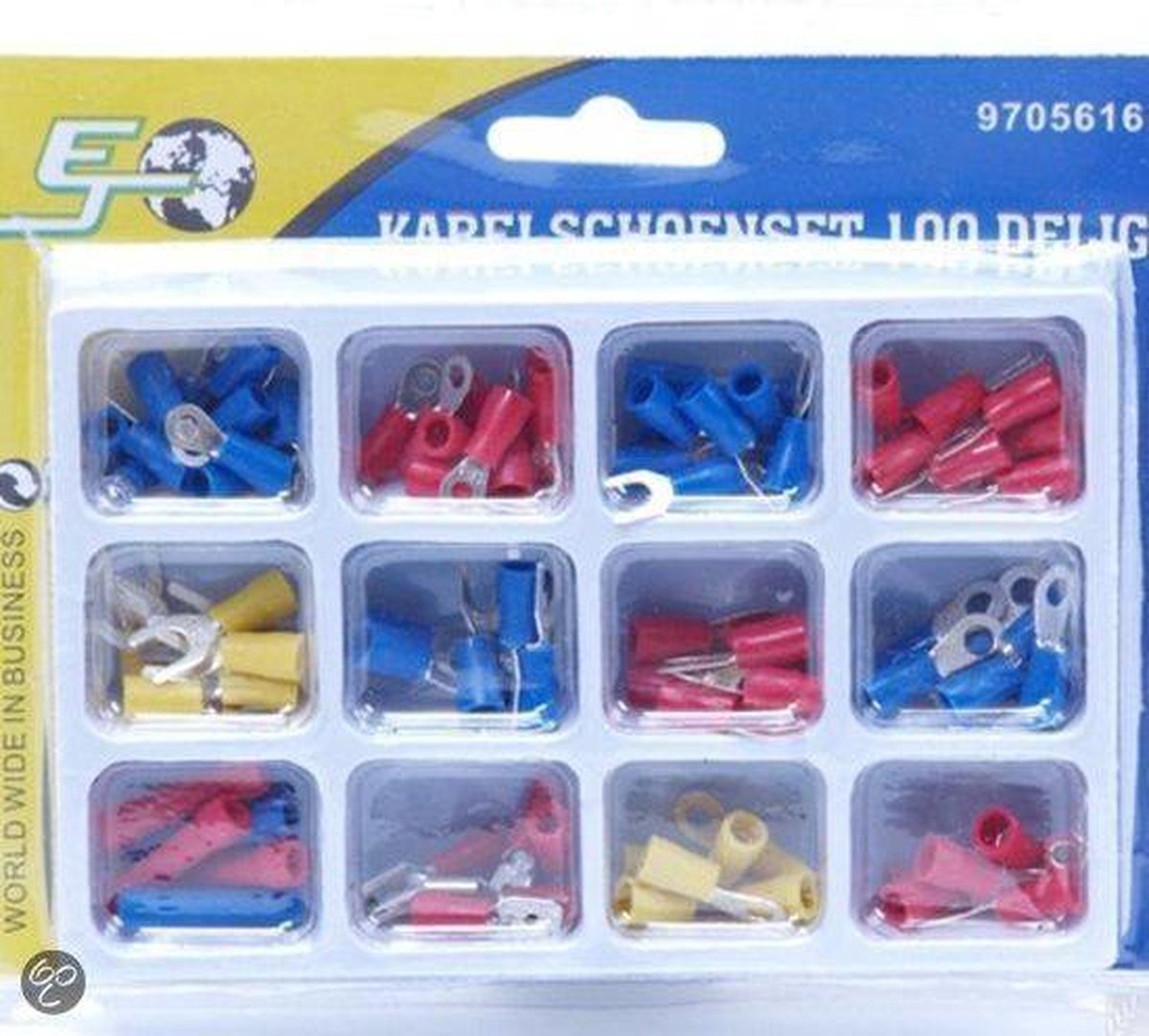Toolwelle Aansluitstekker Kabelschoenset 100 delig