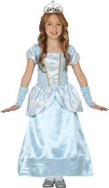 Blauw prinsessen verkleed jurkje voor meisjes - carnavalskleding voor kinderen 7-9 jaar (122-134)