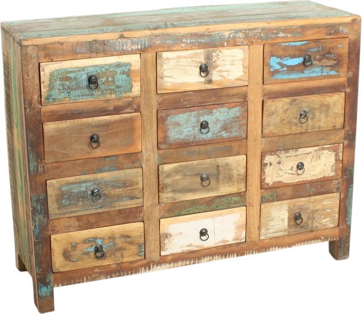 One World Interiors Scrapwood Ladenkast - Commode - 12 lades - Gerecycled  hout | bol.com