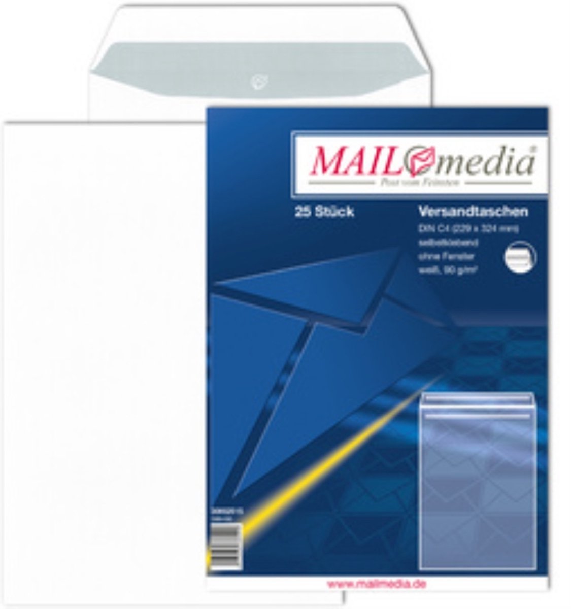 MAILmedia akte-envelop offset wit, C5, 16,2 x 22,9 cm, zonder venster, zelfklevend, 50 st.