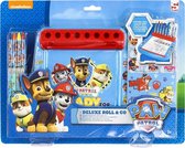 Paw Patrol Deluxe Roll and Go Tekentafel met Krijtjes en Houder – 35x26cm | Tekenen en Stickers Plakken