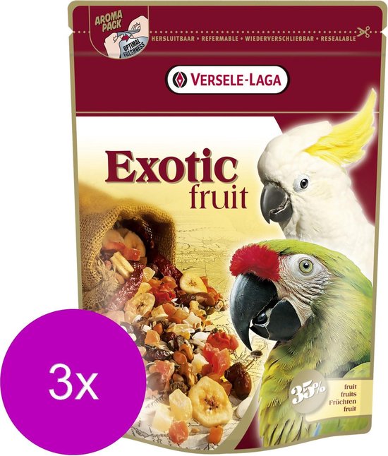 Versele-Laga Prestige Premium Exotic Fruit Papegaai - Vogelvoer - 3 x 600 g - Versele-Laga