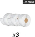 3 x Dymo 11352 Address Labels Rols Compatible voor Dymo LabelWriter Printer / 500 labels / 25 mm x 54 mm / Wit