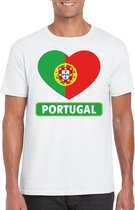 Portual hart vlag t-shirt wit heren M