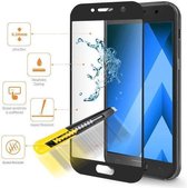 Galaxy A5 2017 full coverage Screenprotector / tempered glass Zwart