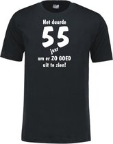 Mijncadeautje - Leeftijd T-shirt - Het duurde 55 jaar - Unisex - Zwart (maat M)