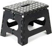 Opvouwbare kruk - Keukentrap - Zwart Wit - tot 80 kg