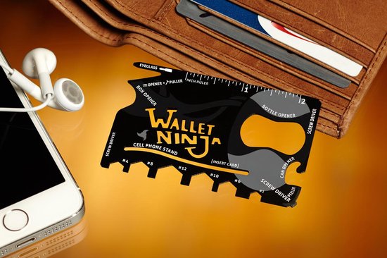 Wallet Ninja Multitool Card - 18 tools - voor in je portemonnee
