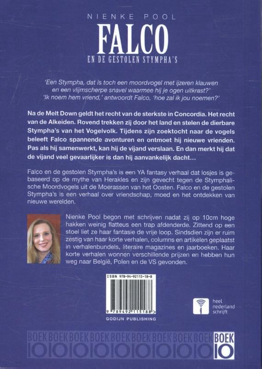 Falco en de gestolen Stympha's - back cover