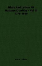 Diary And Letters Of Madame D'Arblay - Vol Ii